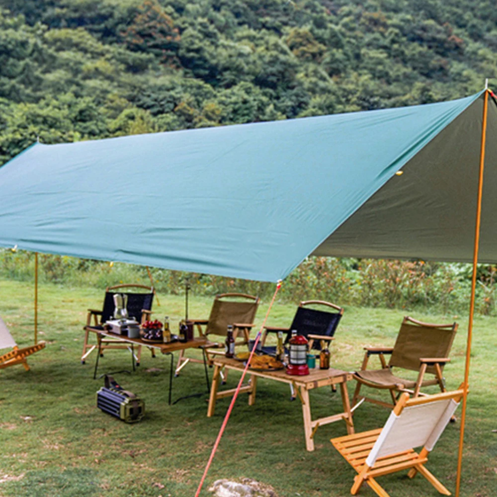 Outdoor Camping Tent Rain Fly tarp 210T Nylon ripstop PU 2000 Waterproof Lightweight Survival Gear Shelter for Camping