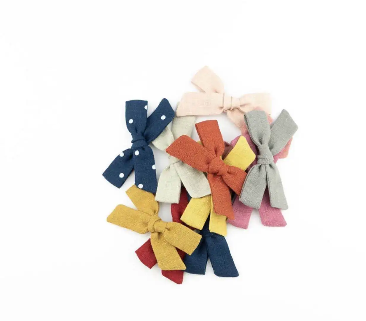 Детский льняной бант-зажим ручной работы для девочек льняной бант ручной работы