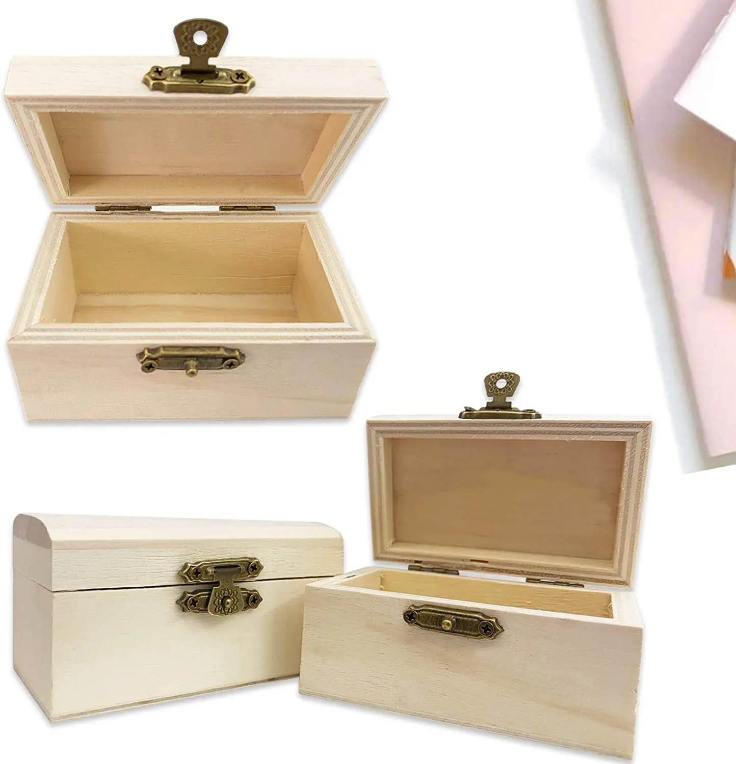 12 wooden treasure boxes with locks for home decoration storage
