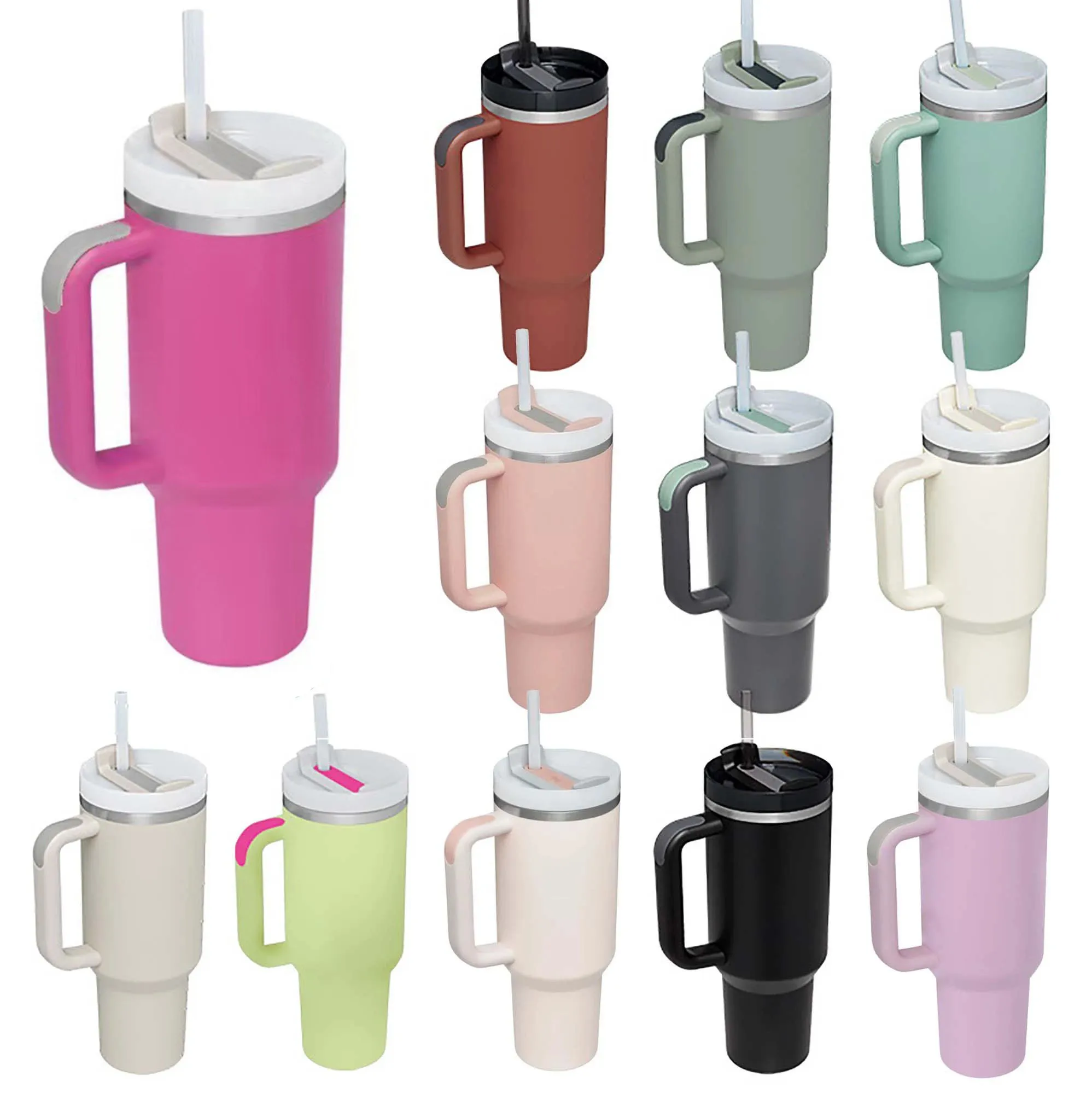 Wholesale Bulk Stainless Steel 40oz Tumbler with Straw Sublimation 40oz Tumbler with Handle