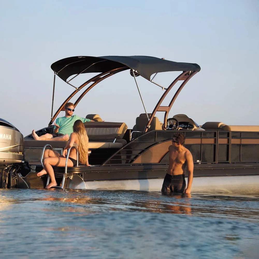 2022 новые роскошные понтонные лодки Kinocean, алюминиевая понтонная лодка длиной 26 футов с мебелью