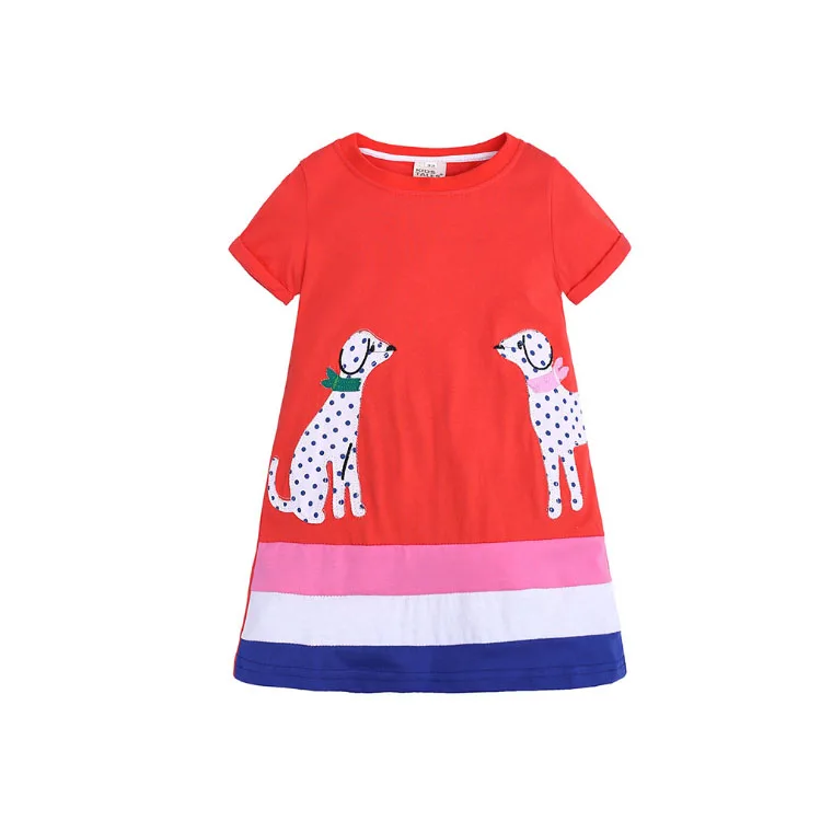 
Wholesale summer new kids clothes short sleeve flowers printed casual girls dress 