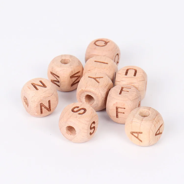 Hot Selling 26 letters beech wooden beads/wooden letters craft