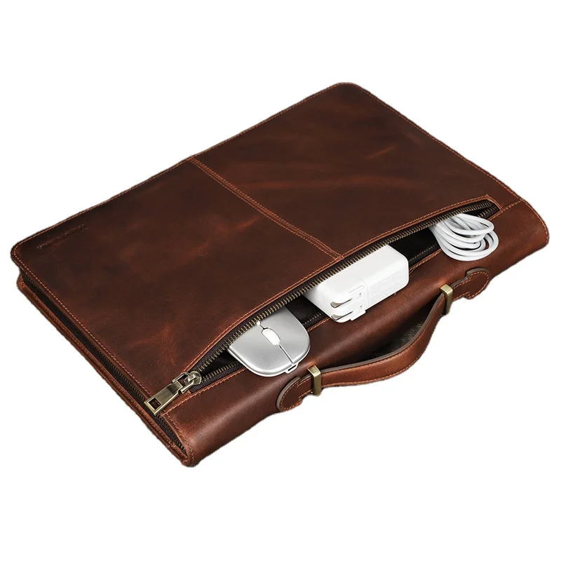 WETRUST For Macbook Air 13.3 Real Leather Protective Case Crazy Horse Leather Portable Laptop Case Computer Bag