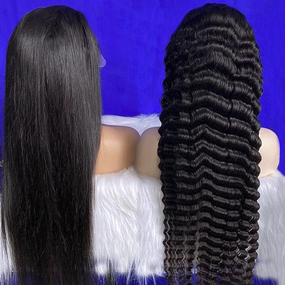 Free Shipping Brazilian Hair Lace Front Wig,Virgin Cuticle Aligned Human Hair Lace Wig For Black Women 2 Pieces in Total