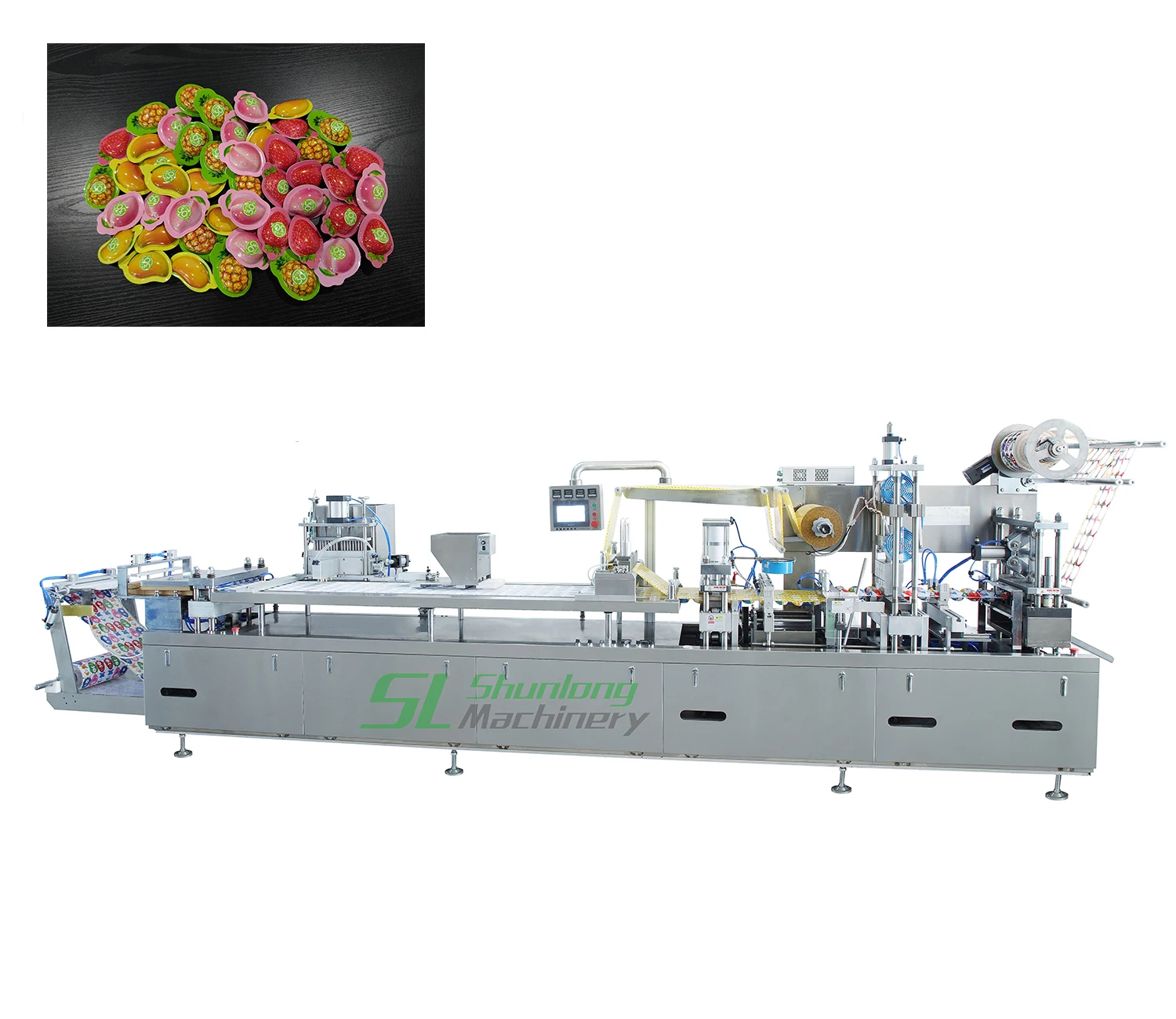 SL-480D Full Servo Fruit Shape Jelly/ Gummy Candy Packaging machine Blister Packing
