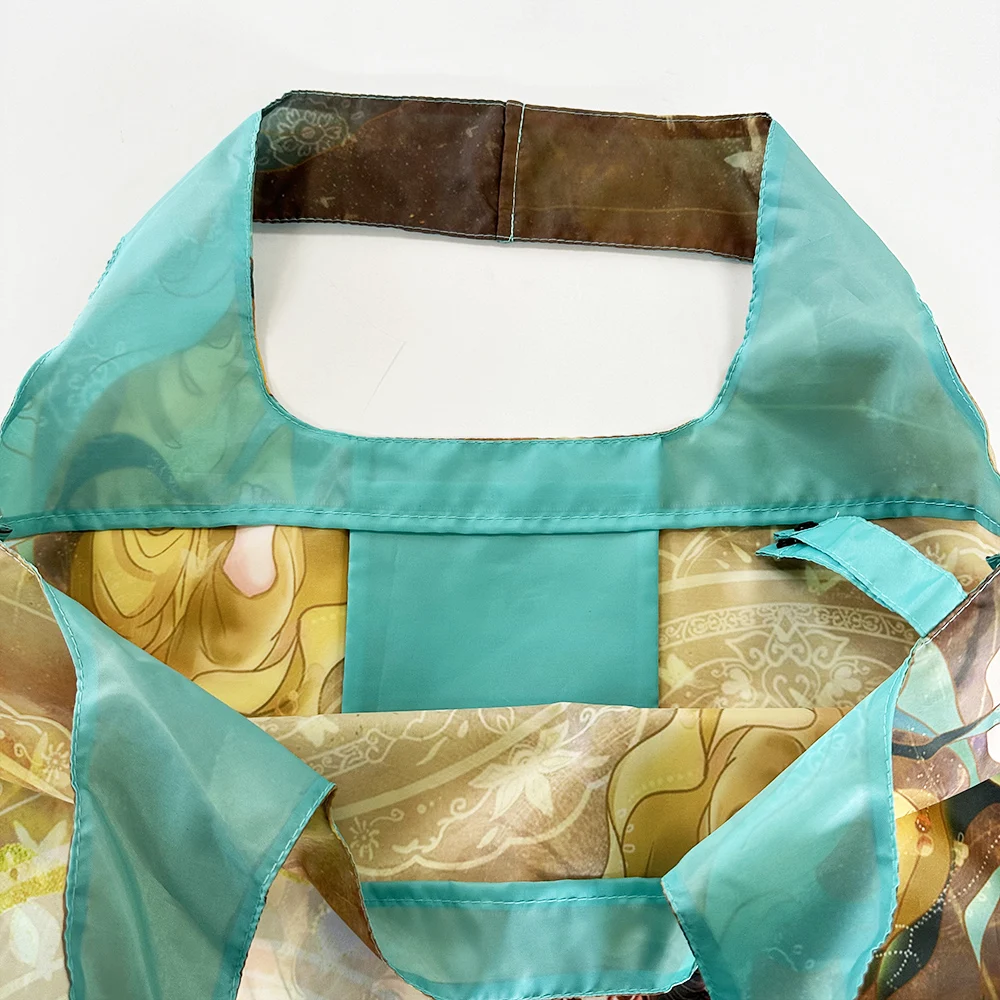 RPET Cartoon Handbag Outdoor Portable Storage Shoulder Bag Polyester Eco-friendly Grocery bags Folding Shopping Bag