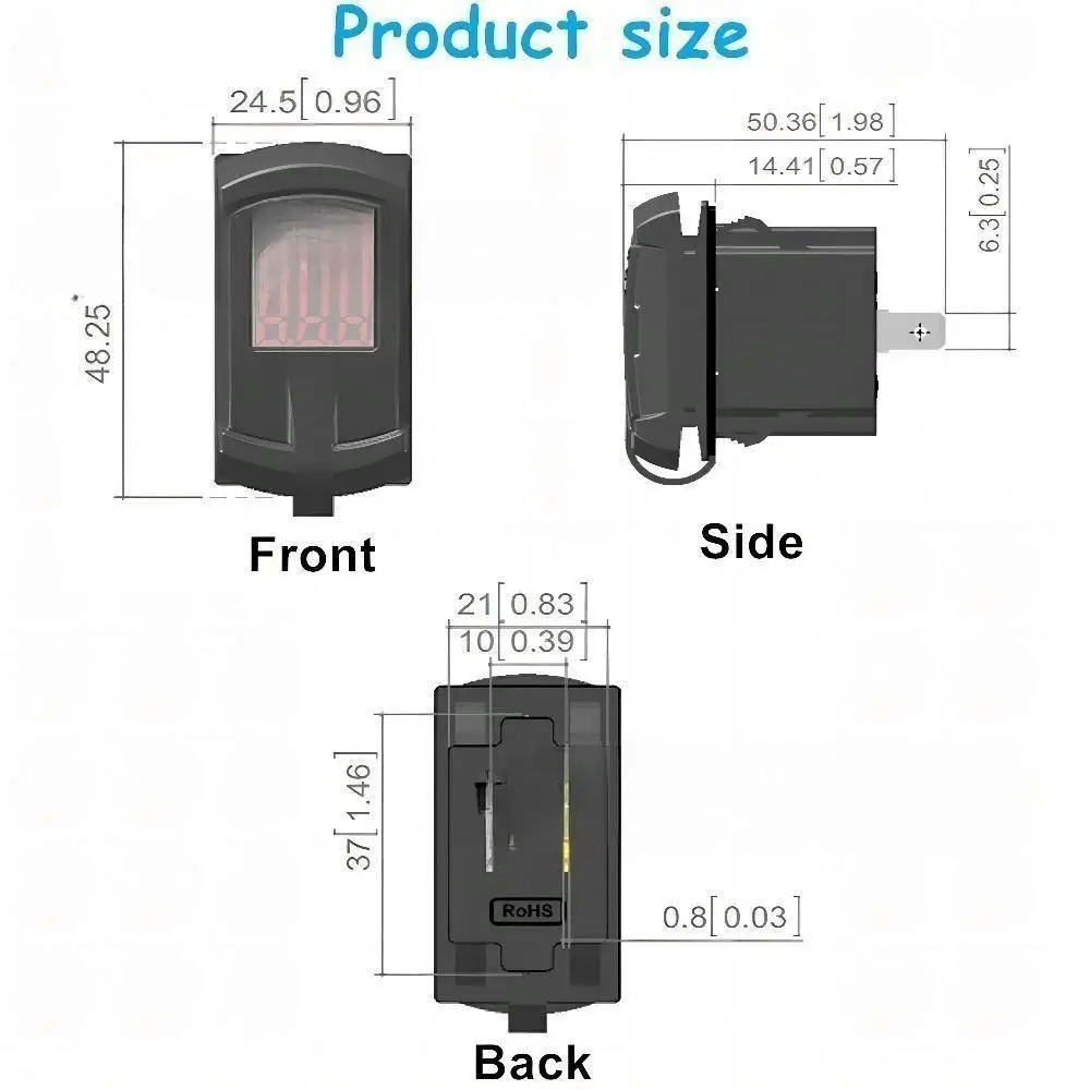 Quick Charge 3.0 Dual USB Rocker Switch QC 3.0 Fast Charger LED Voltmeter for Boats Car Truck Motorcycle Smartphone Tablet