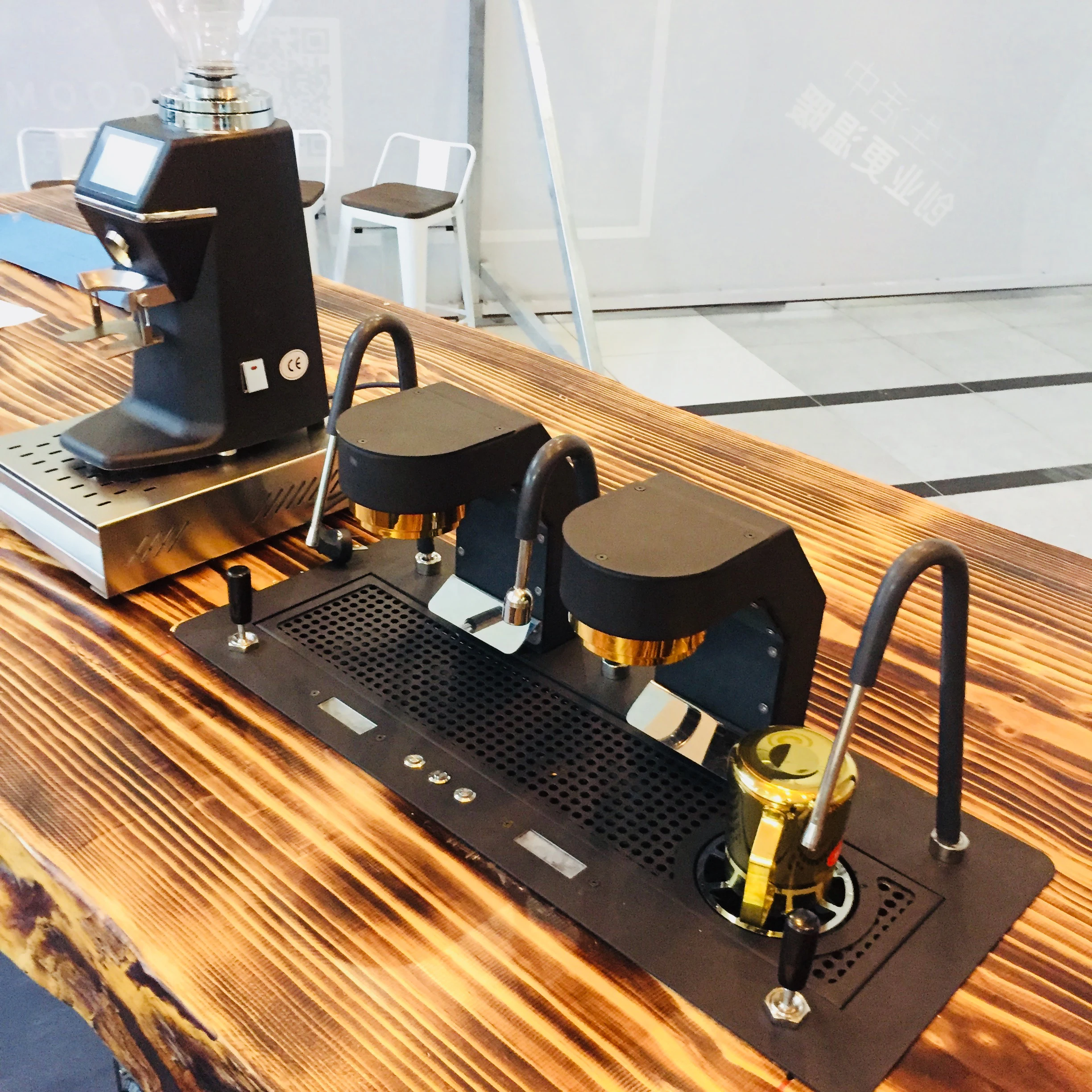 Commercial Bar Counter Embedded Coffee Maker Semi-Auto Coffee Machine Dual Boiler