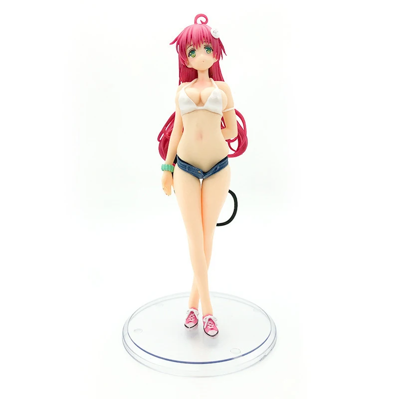 PVC Standing Swimsuit Sexy Girl Staute Action Figure 22cm Cutie Girl Ru Anime for Adult Lala Pretty to LOVE Amiami