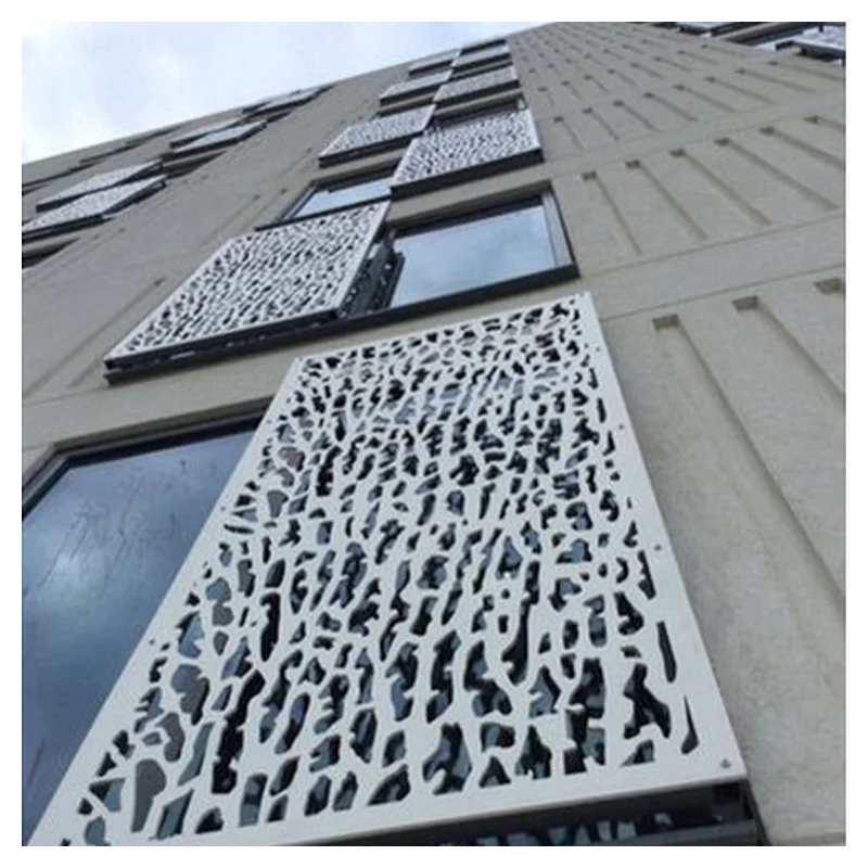 Outdoor facade decoration laser cutting panel stainless steel aluminum curtain wall mesh
