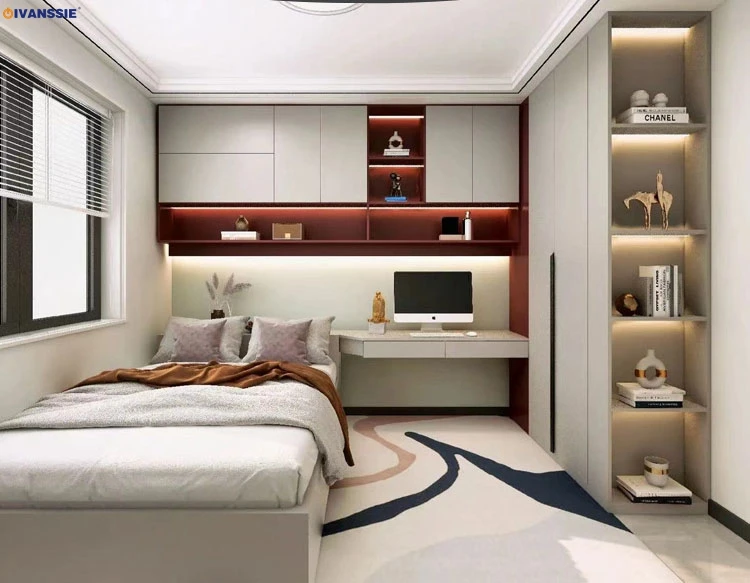 2023 new arrival wall mounted wardrobe dress cabinet wardrobe wooden bedroom wardrobe