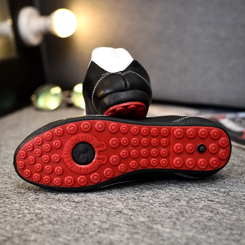 Мужские беговые кроссовки из пу кожи, на плоской подошве