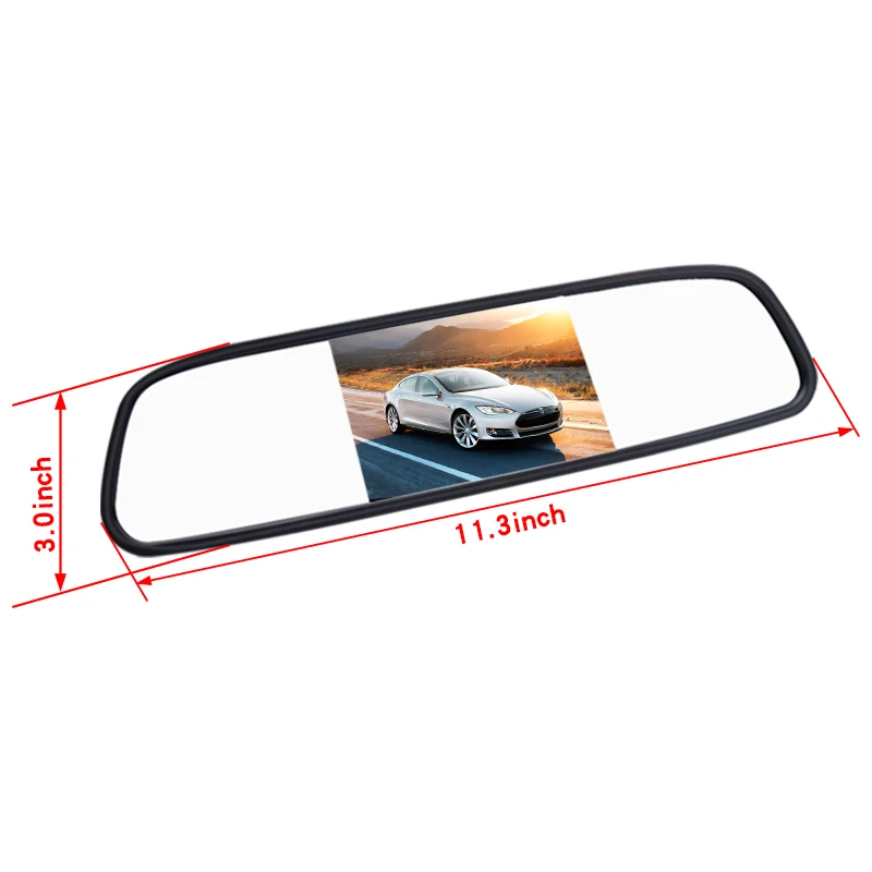 Backup Camera 4.3 Inch Rearview Mirror Monitor with Universal Black Plastic 4k Screen Smart Tv Car Headrest Android Monitor RCA