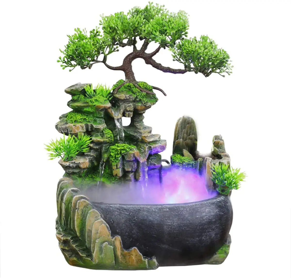 
Indoor Fountain Creative Home Decoration Desktop Waterfall Fountain Simulation Resin Rockery Waterfall Statue Feng Shui Ornament 