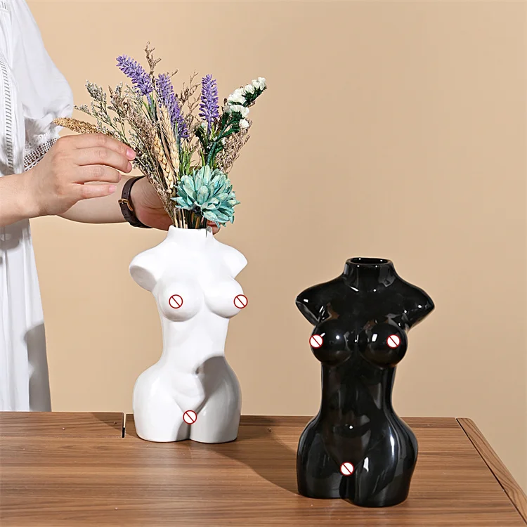 Body Shape Modern Creative Floral Composition Home Office Decor Living Room Ceramic Sexy Figure Vase