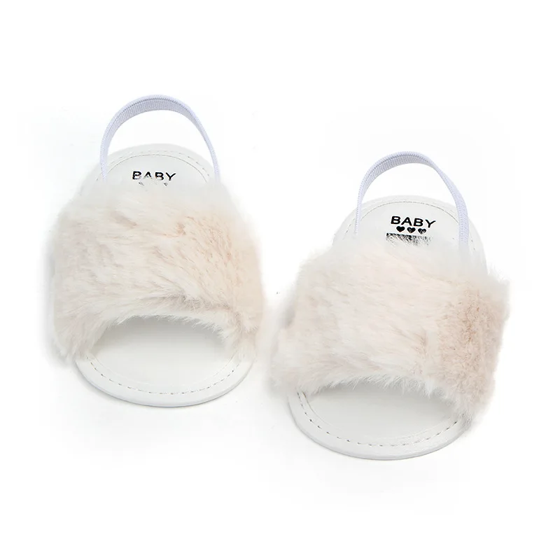 
Hot selling 0-1 Year Old Baby Furry Sandals Indoor Soft-soled Toddler Shoes Baby Shoes Wholesale 