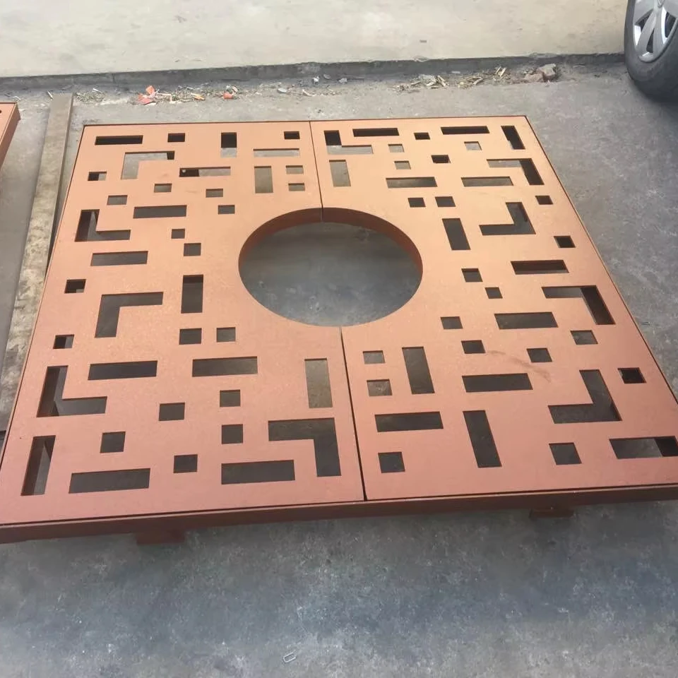 New design metal tree grating rust tree grating corten corten steel tree grills/grate and guards