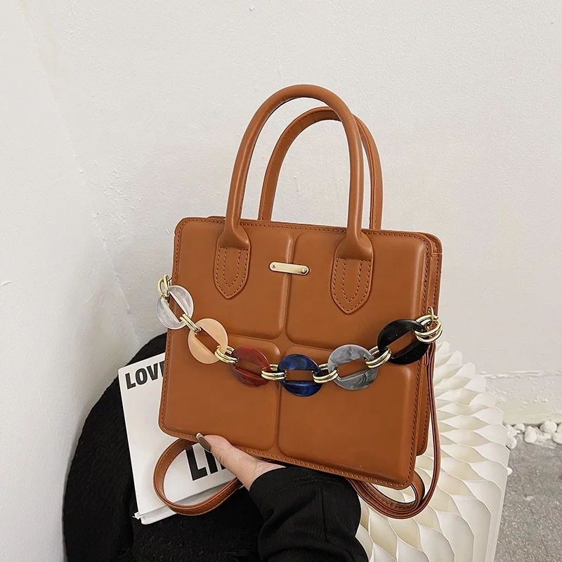 2023 New Design 2 Pieces Set Acrylic Chain Fashion Small Ladies Small Tote Hanad Bags Women Purses And Handbags