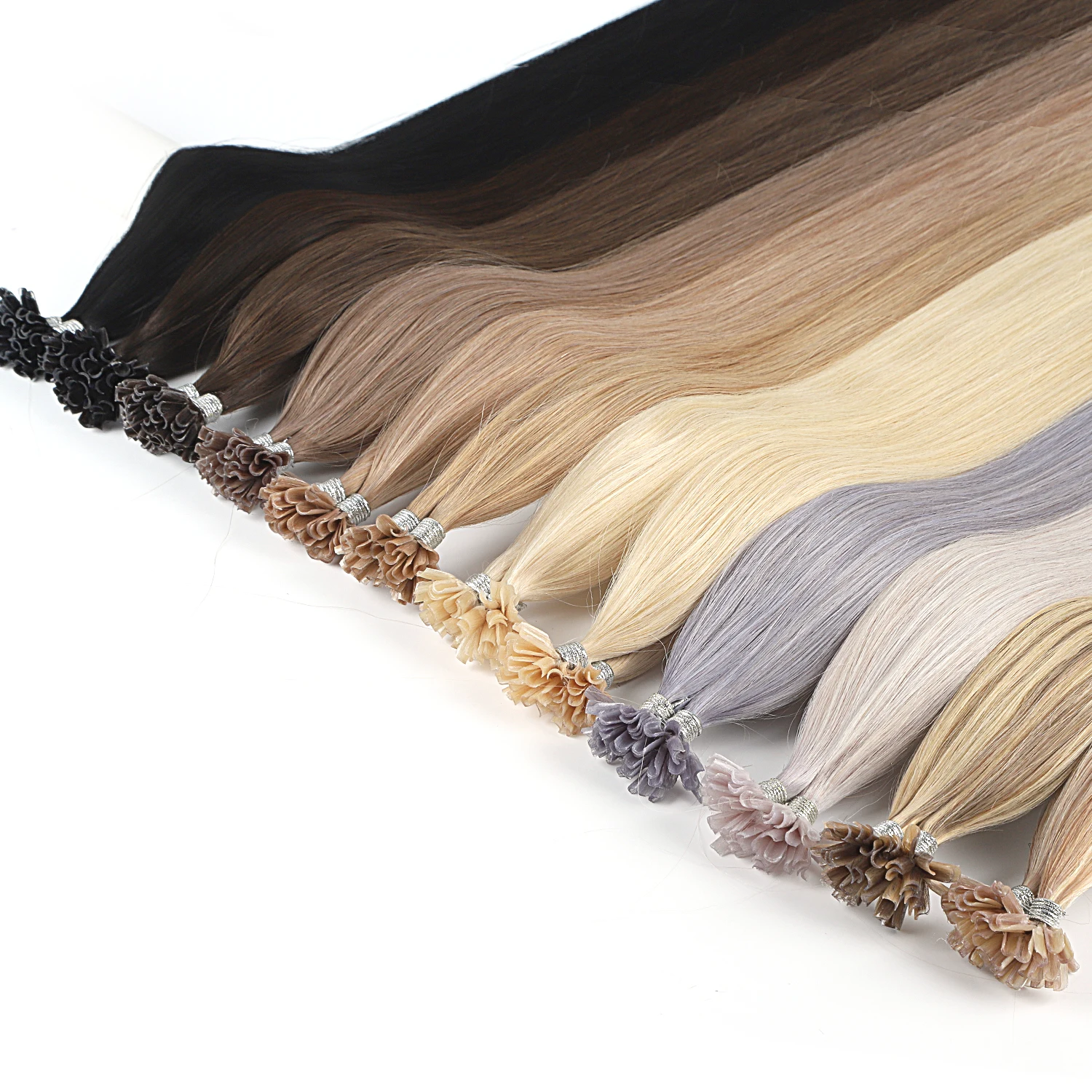 
K.S WIGS Single Drawn U tip Nail Tip Human Hair Extension Keratin Hair Extensions 