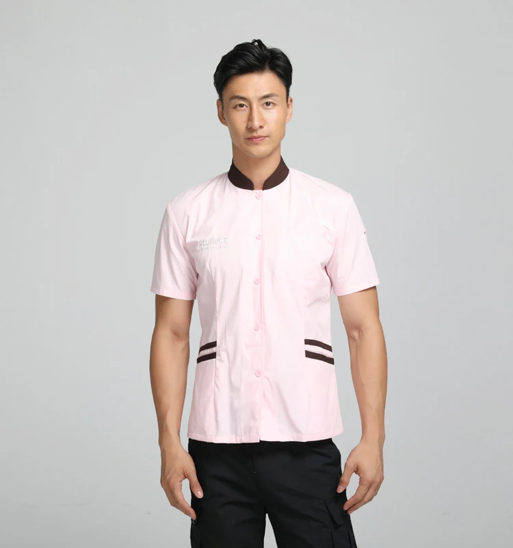 Custom Hotel Housekeeping Uniform Cleaning Room service Workwear Unisex Jacket Short Long Sleeve