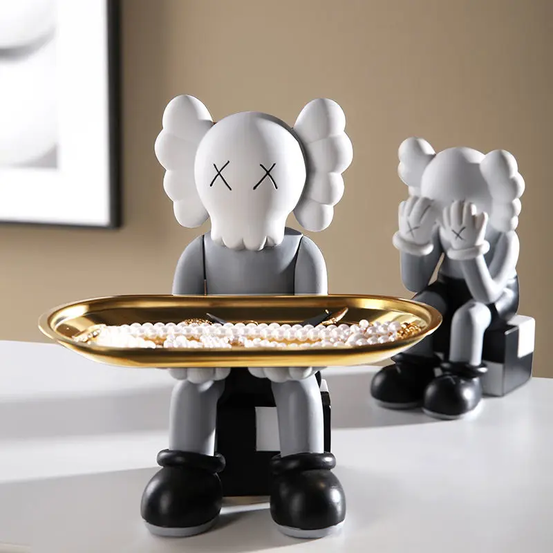 Полимерная скульптура Kaws с сильным медведем коробка для хранения ключей творчества гостиной офиса настольные статуи