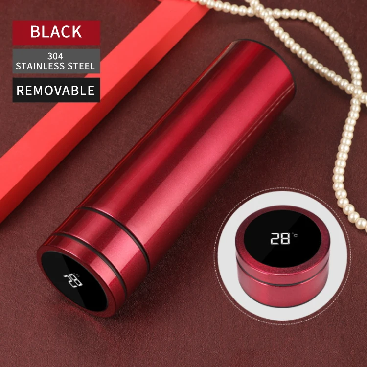 New Smart Thermos Flask 304 Stainless Steel Business Gift Temperature Measuring Cup Temperature Thermos Flask Custom Logo