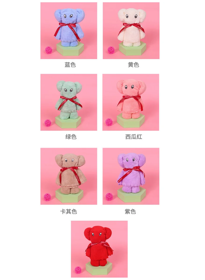 30*30 Wholesale coral velvet teddy bear towel creative gifts square towel cartoon  wedding ceremony hand washing  face towel