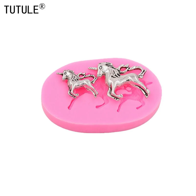 Double Horse Glucose Cake Silicone Mold Handmade Chocolate Mold Cake Dessert Decorative Mold DIY Kitchen Baking Gadgets