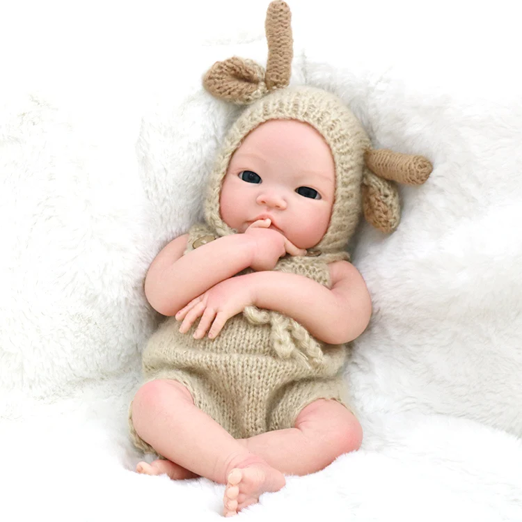 Crochet Clothes Suit 18 Inch 46cm Reborn Baby Doll Full Silicone Baby Doll Kid Birthday Gift
