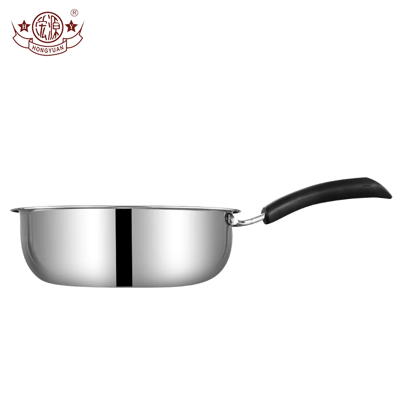 Kitchen cookware thickened mini single handle stainless steel frying pan
