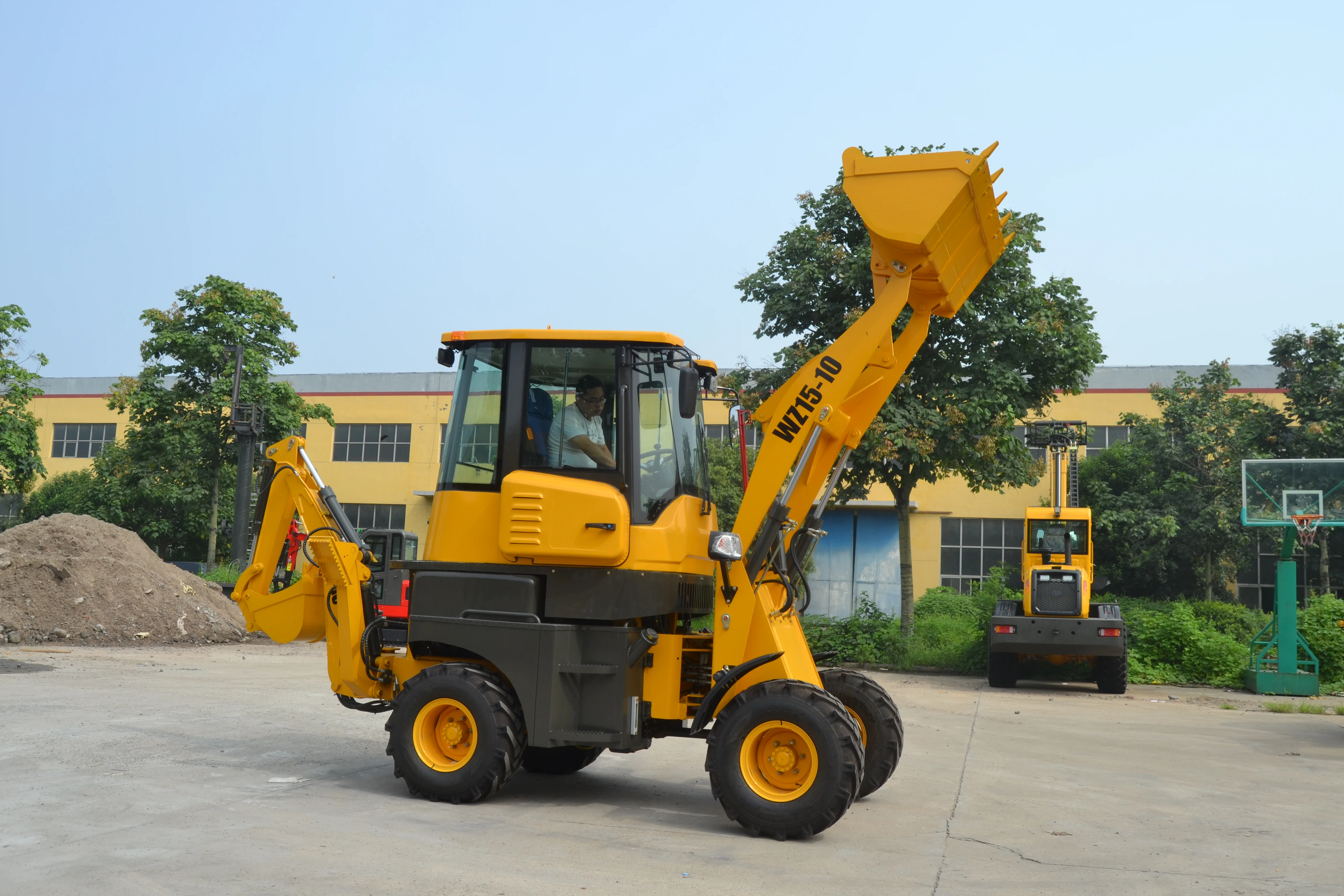 Wz15-10 4wd backhoe loader excavator mini tractor with loader and excavator hydraulic breaker excavator backhoe loader