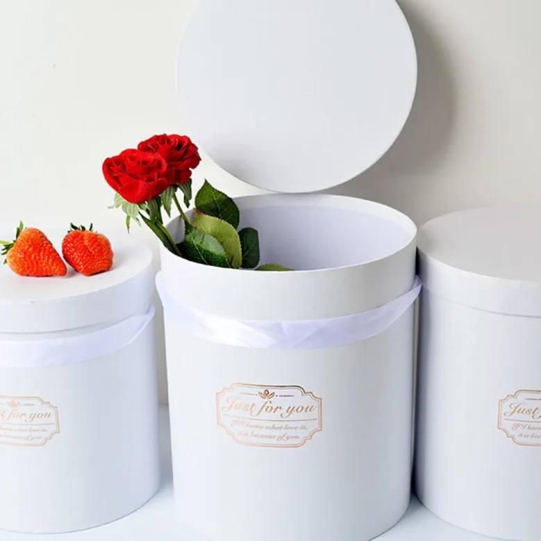 3 pcs High Round Set Flower Box Bouquet Packaging Luxury Round Paper Gift Box for Flower