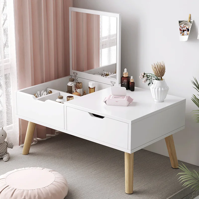 Small Wooden Makeup Table Bedroom Designs Furniture with Vanity Mirror Handmade Dressing Table