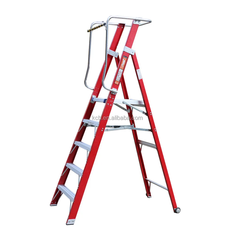 FRP fence safety platform ladder work handrail ladder herringbone folding engineering shelf ladder