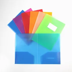 Office School Supplies Double Pockets PP Presentation Folder with Label Pocket