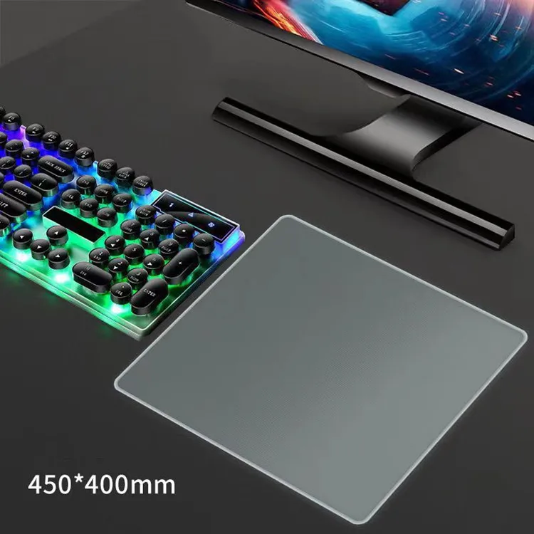 Gaming Glass Mouse Pad Hard Mousepad Waterproof Durable and Ultra Smooth Glass Mouse Mat with Improved Precision and Speed