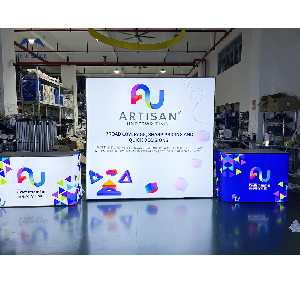 LED Lighting trade show backdrops custom logo square backdrop stand for displaying event