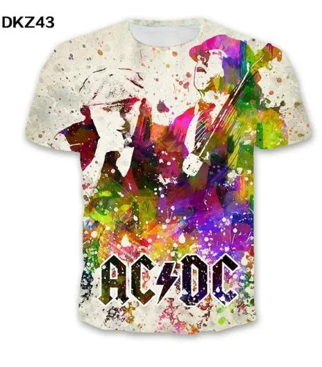 2024 Fashion Pop Music Fan  Men Metal Rock Band Print mens tshirt Casual Hip Hop oversized tshirt Sport Plus Size custom t shirt