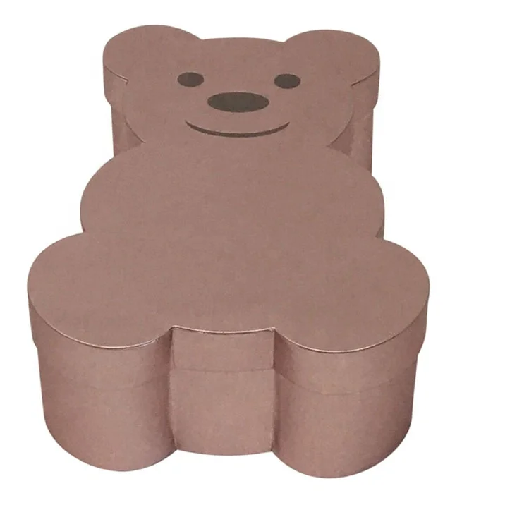 Bear Shaped Cardboard Gift Box with Lid Florist Gifts Packaging Box Flowers Arrangement Home Decor Wedding Party