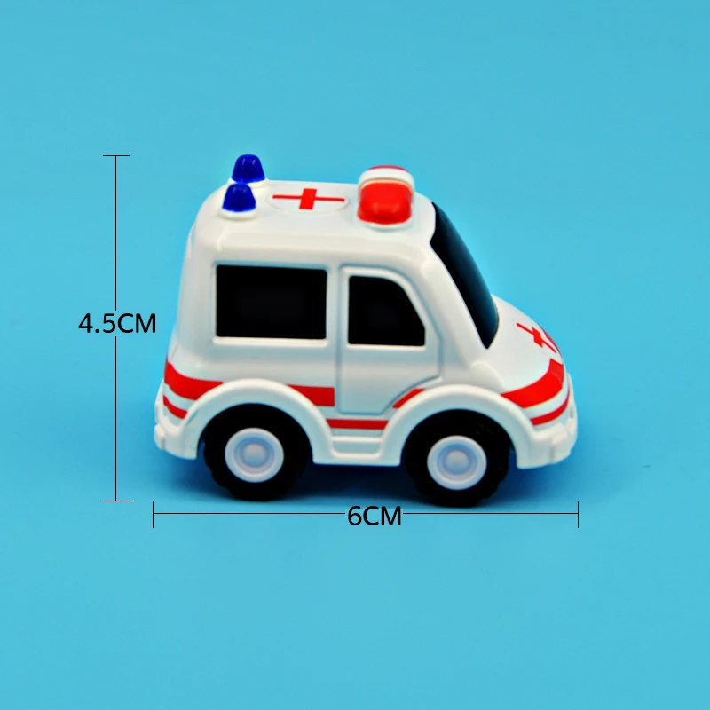 Toy car children alloy material police car model cartoon toy car four-wheeled ambulance sample processing