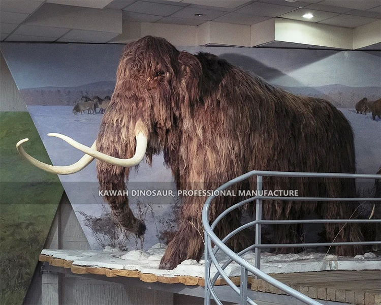 Kawah Factory Realistic Animatronic Mammoth Model Animatronic Mammoth Statue Animals for Forest Park