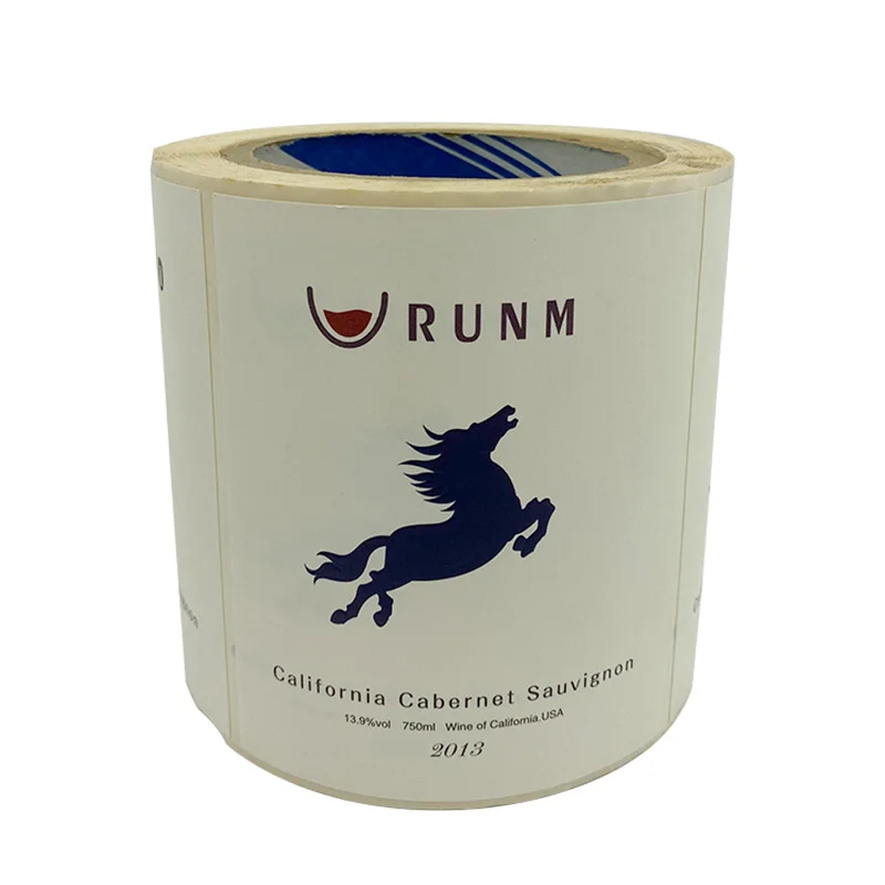 Custom red wine bottle label self-adhesive waterproof red wine cocktail bottle label sticker