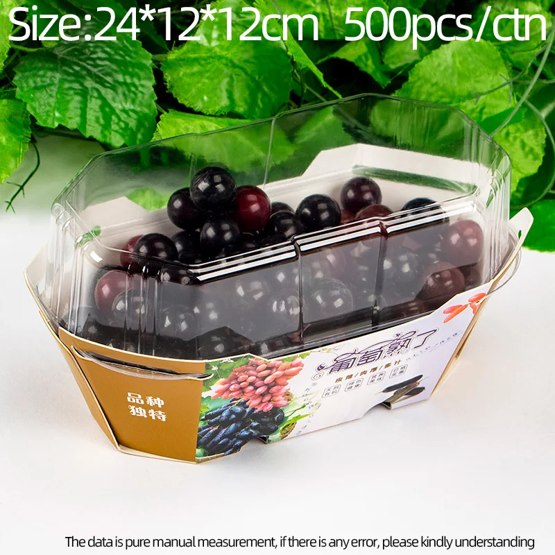 Disposable Cardboard Tray Fruit Packaging Cherry Tomato Box Fresh Fruit Take Away Paper Fruit Tray