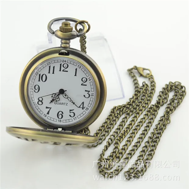 New Punk Steam Gear Hollow Quartz Watch Pocket Necklace Gift Chain Pocket Watch