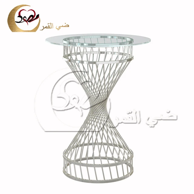 Night club furniture gold stainless steel base bar table sets