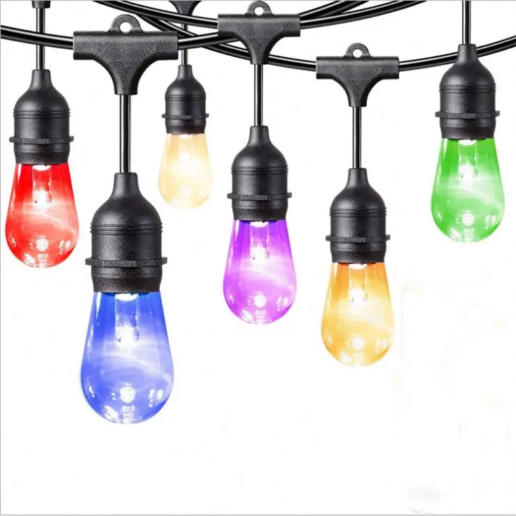 RGB  Fairy string lights 48FT S14 string light for outdoor remote control music mode wedding party decoration string lights