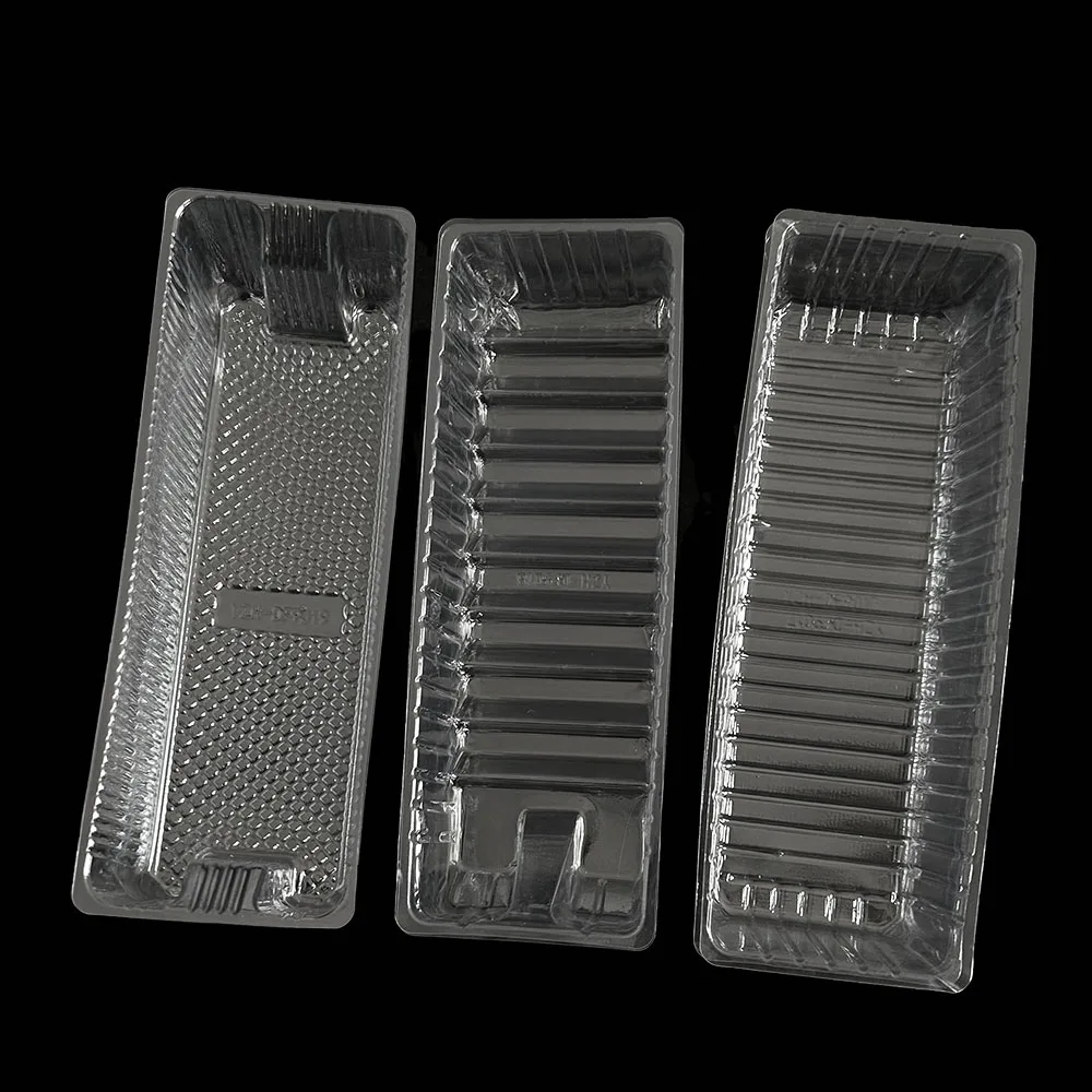 Sustainable Clear Rectangular Tray for Pastry and Dessert Packaging