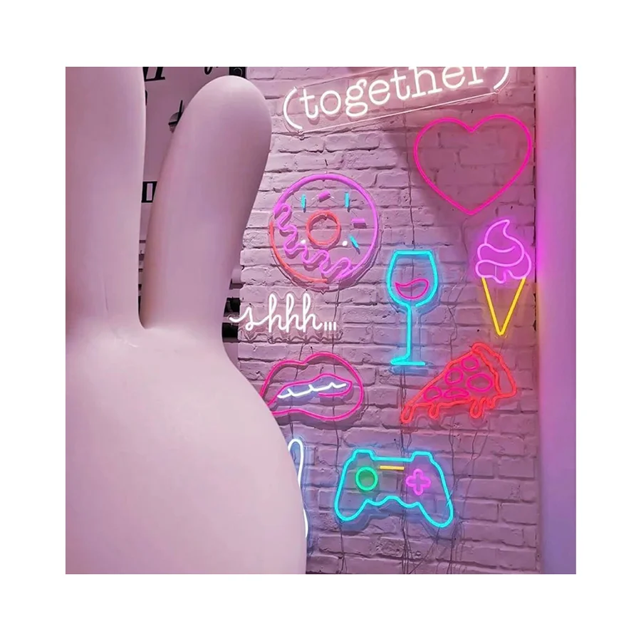 Winbo Drop shipping Doughnut Dessert Shop Decoration Light Custom Advertising Board led Neon Sign For Restaurant