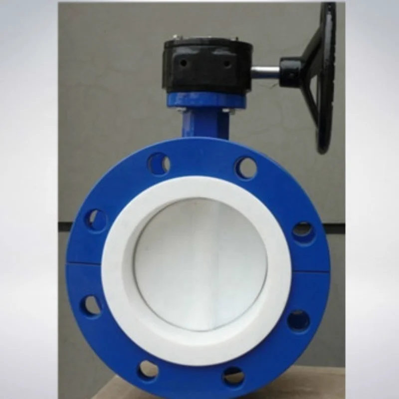 PTFE Lined Double Flange  Butterfly Valve Water Concentric Pneumatic Control Valve